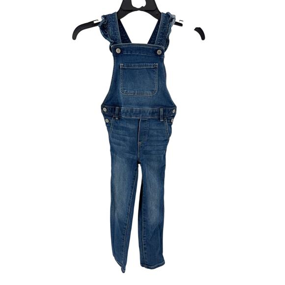 GAP Girls Medium Wash Skinny Leg Overalls Size 5 Years - Picture 1 of 5